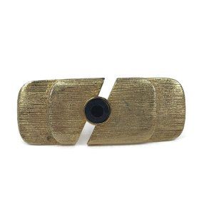 Vintage Gold Tone Rectangle Brooch Signed Rhea